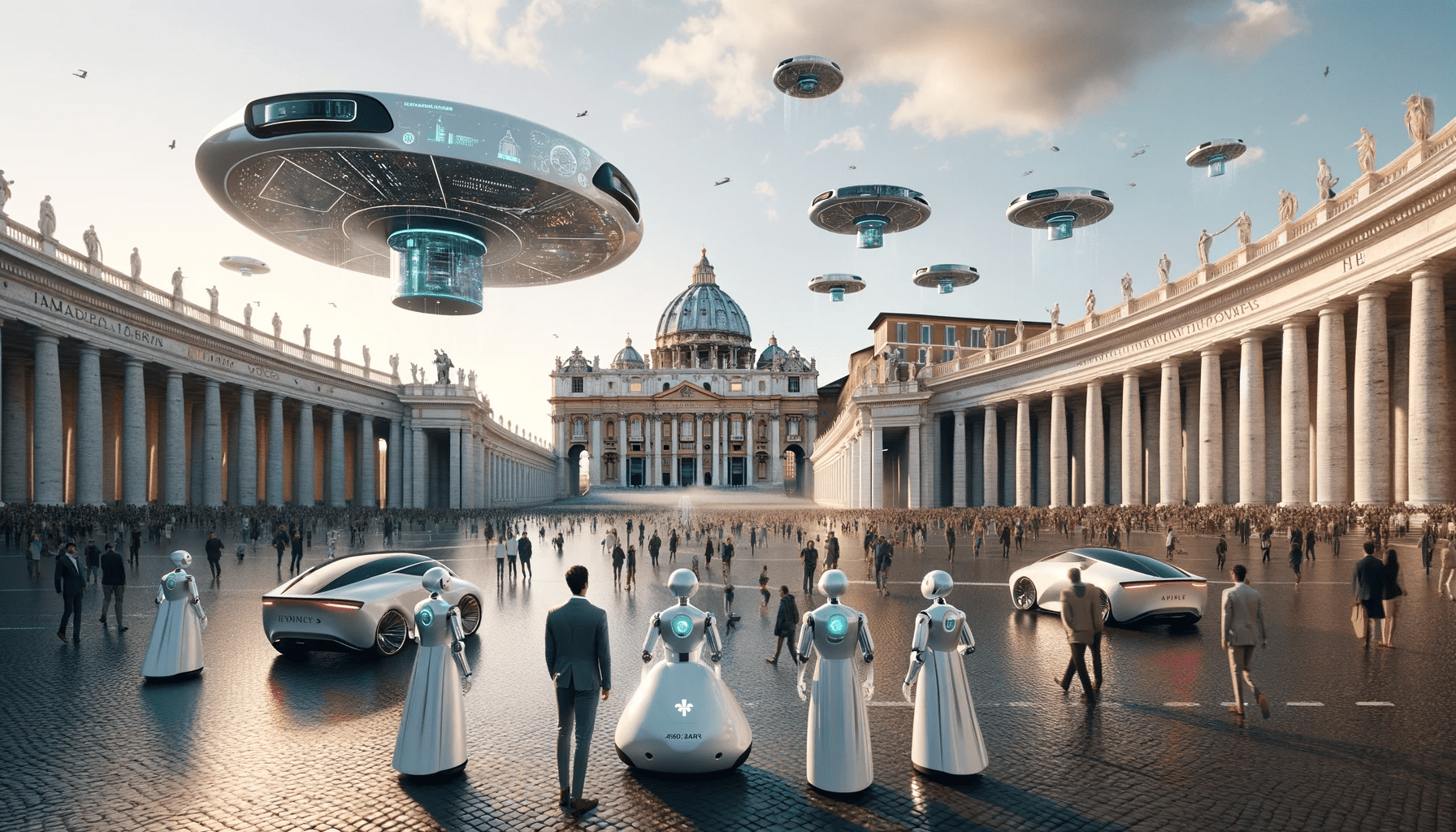 Vatican City - Piazza San Pietro in Rome in the year 2100