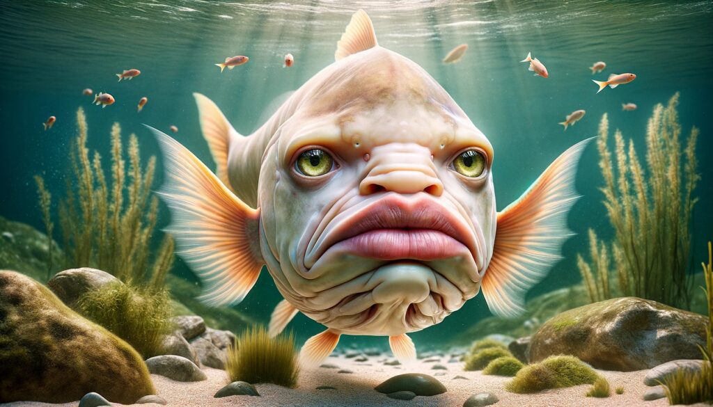 A homo piscis fish that has a face closely resembling a human