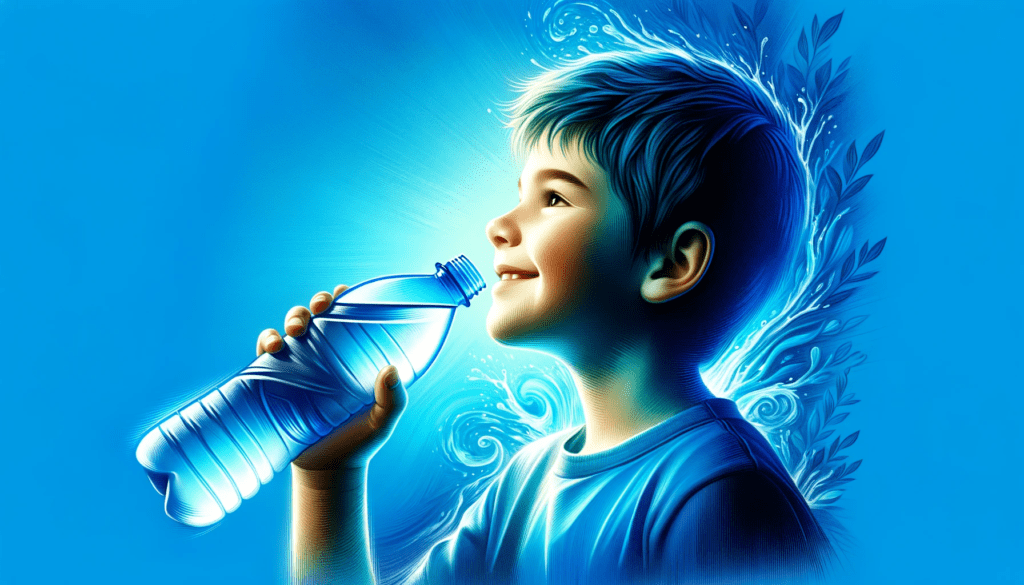 Kid drinking water AI