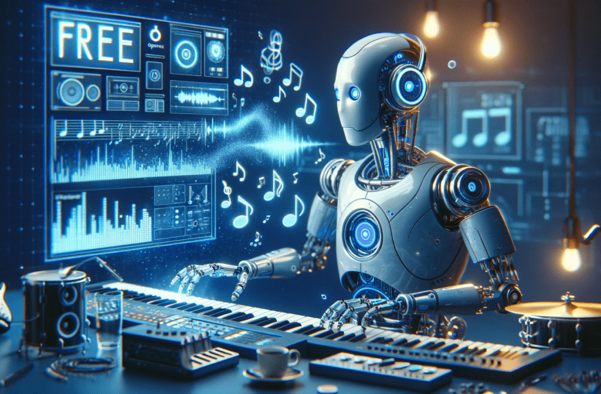 an AI robot generating music for free