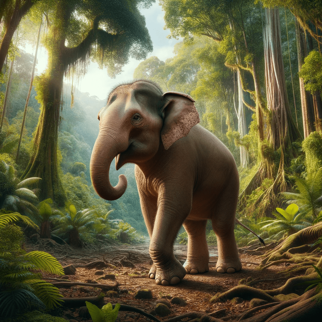 Borneo pygmy elephant in its natural habitat