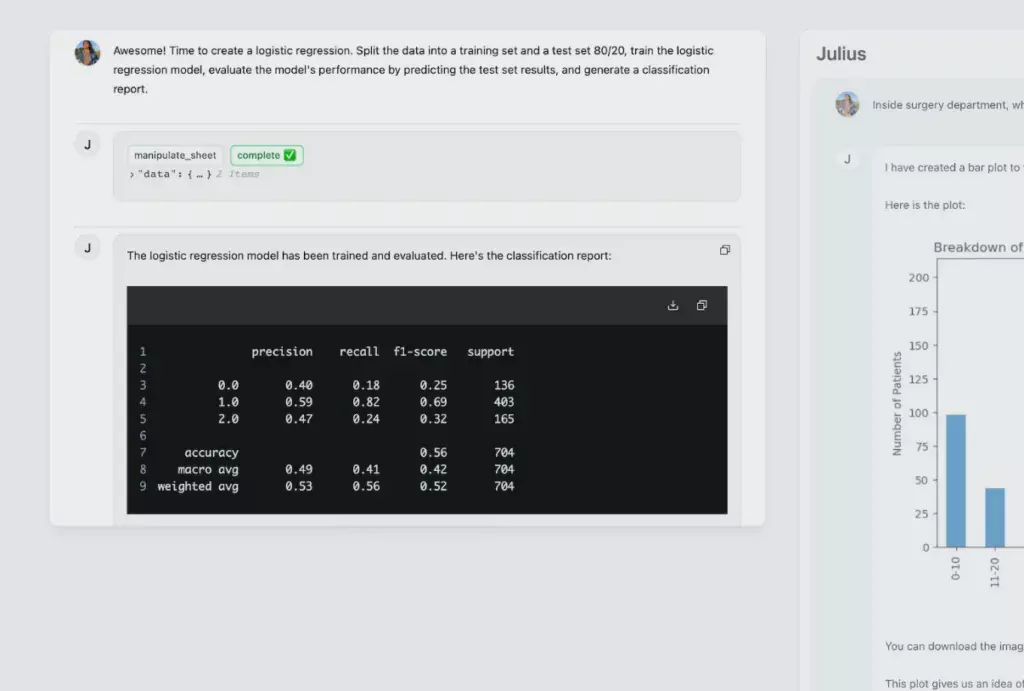 Julius AI tool regression