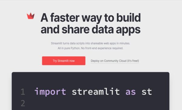 Streamlit Python - build data apps