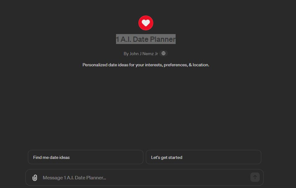 1 A.I. Date Planner