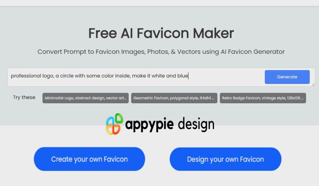 Appype Free Trial AI Favicon Generator Maker online