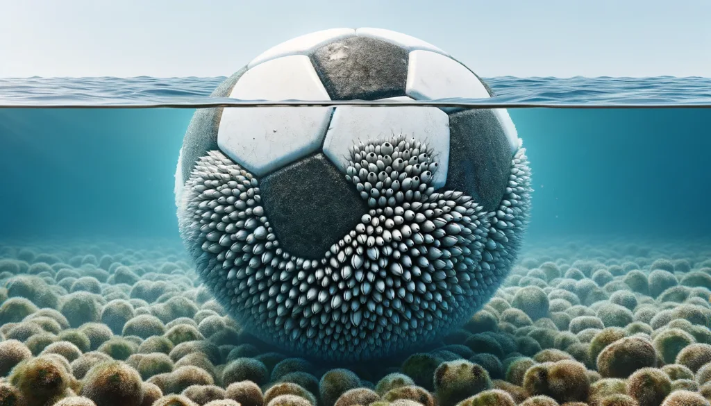 Barnacle-covered football