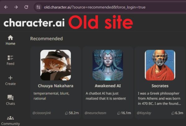 Character AI old