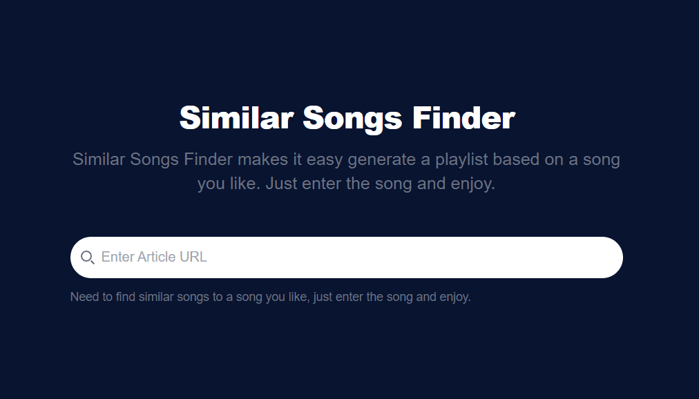 Similar Song Finder