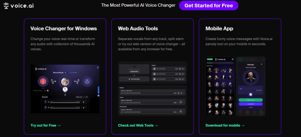 voice ai windows web and mobile app