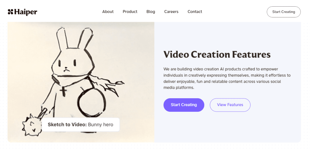 Haiper SKetch to video creation features