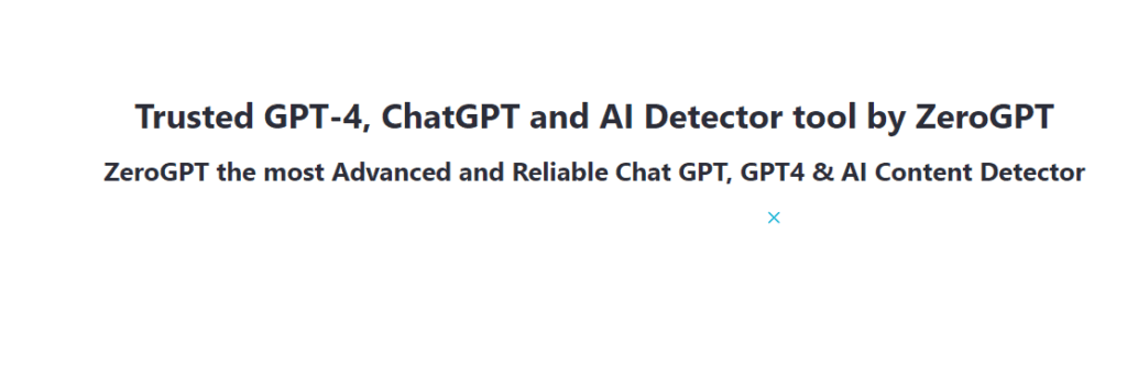 ZeroGPT AI Detector tool
