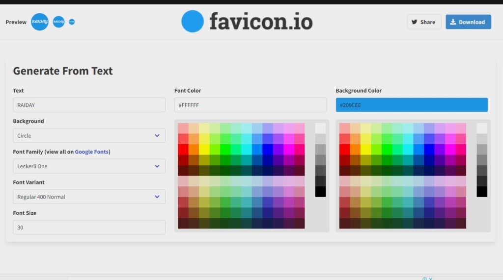 Favicon.io tested by Raiday