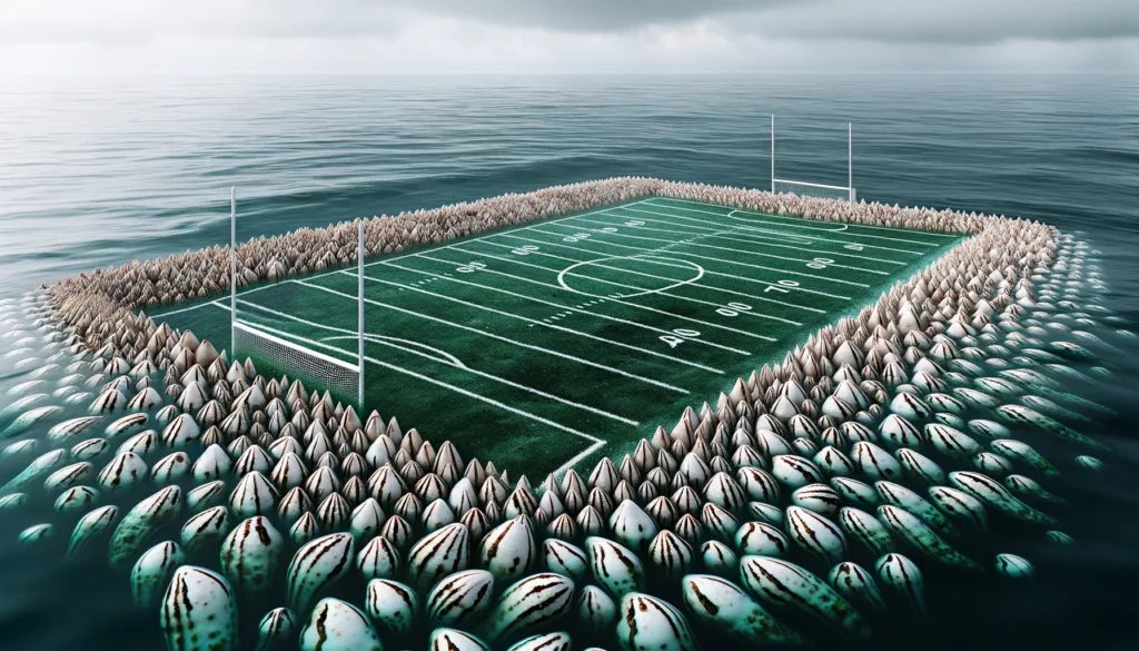 football pitch Sealife barnacles