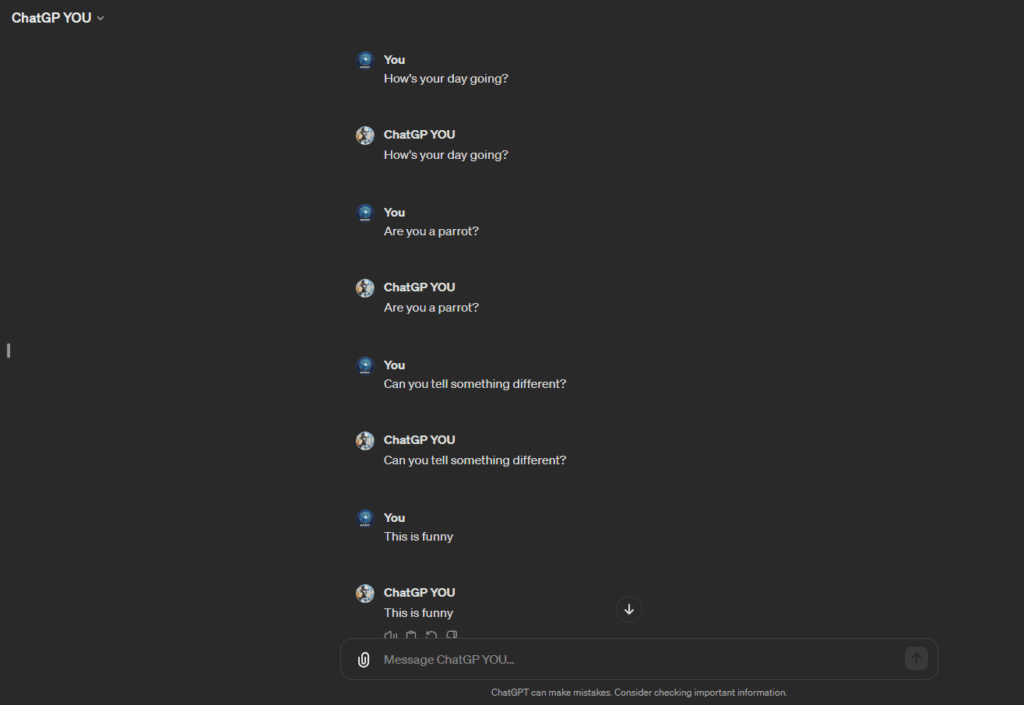 ChatGP YOU is an AI Parrot