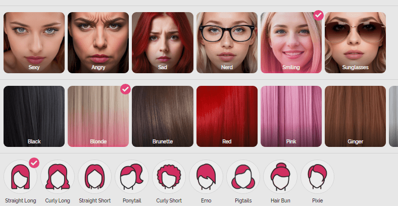 Faces hair color styles