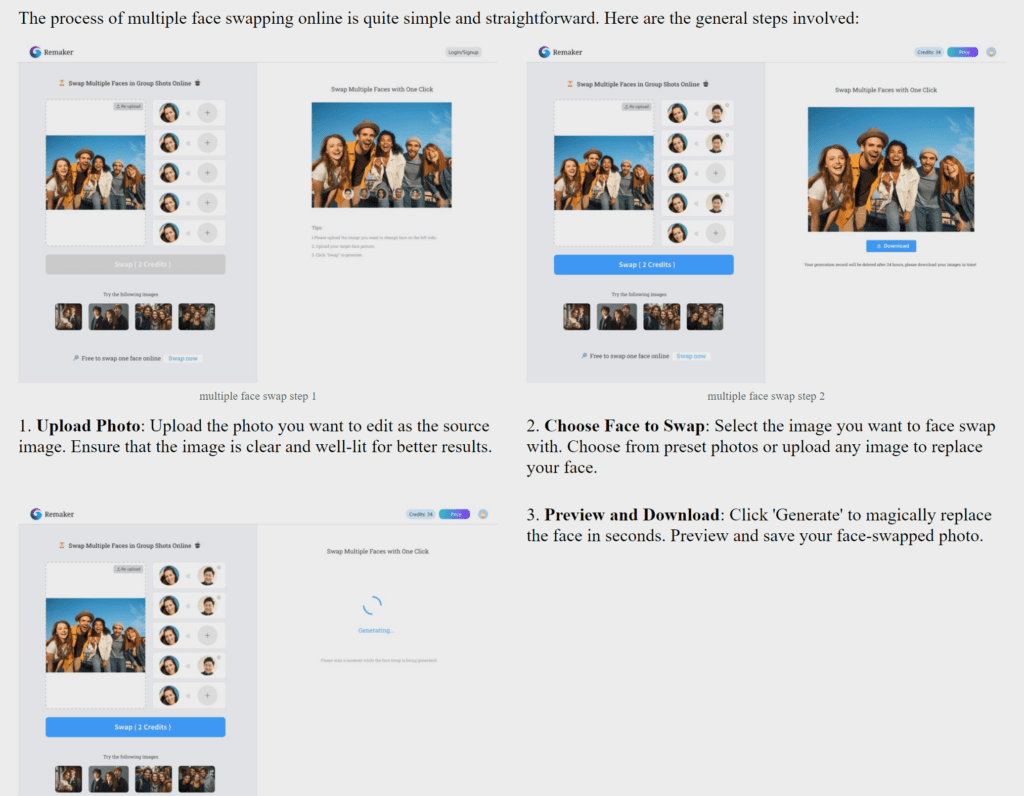 How to Use Remaker Multiple Face Swap?