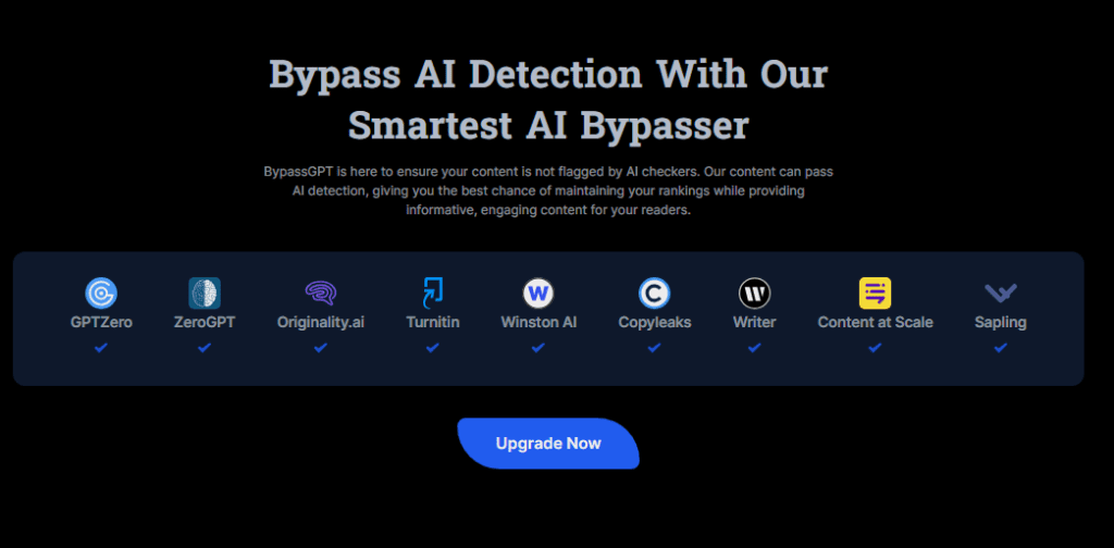 BypassGPT AI working against AI Detectors