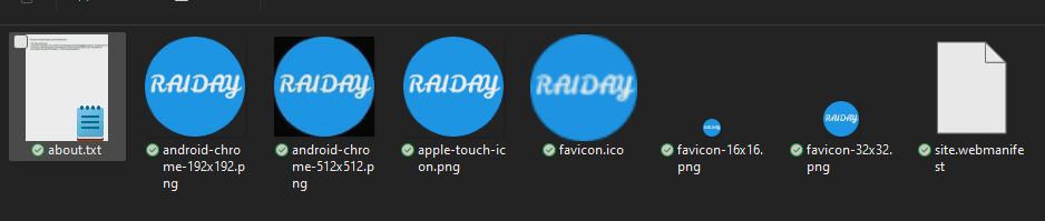 demonstrative uppercase favicon.io for raiday