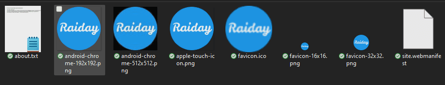 demonstrative lowercase favicon.io for raiday