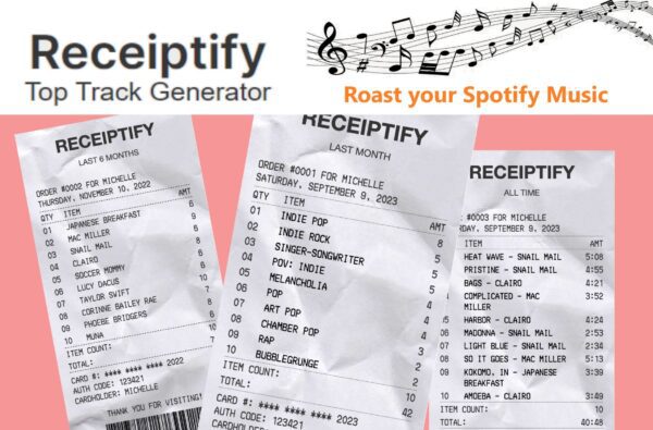 Receiptify AI Music Roast for Spotify