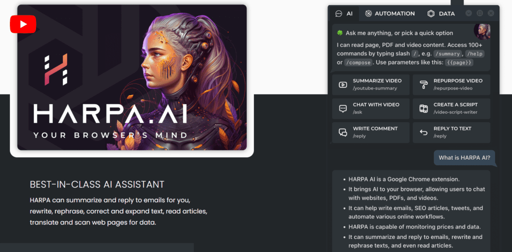 Harpa AI Browser Plugin