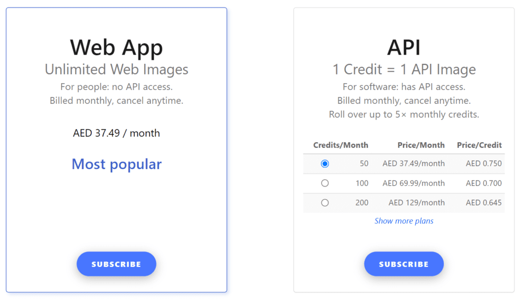 Pricing for Vectorizer AI