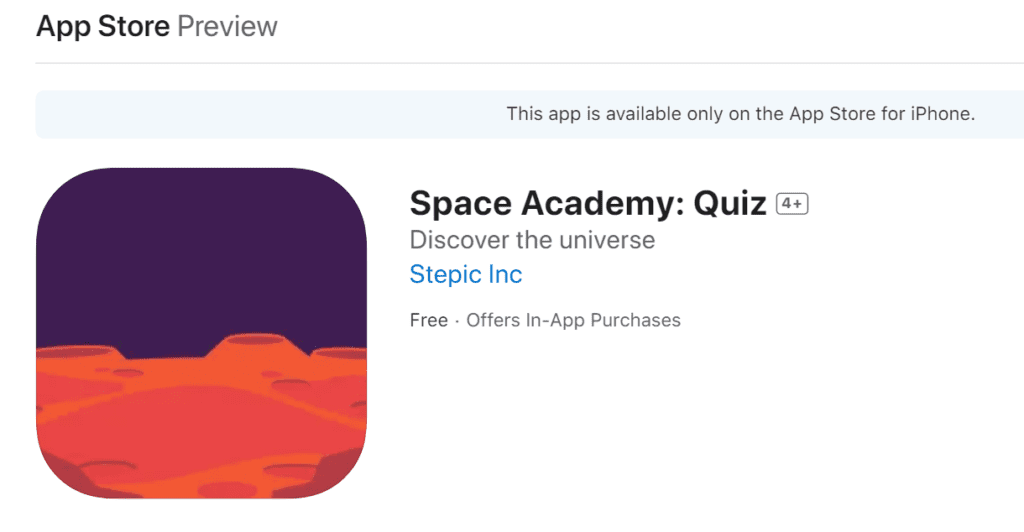 Space Academy Quiz iOS