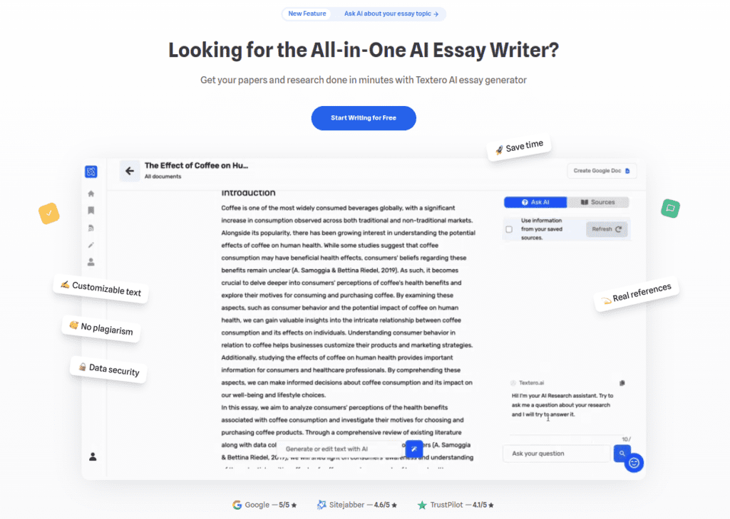 Textero AI Essay Writer