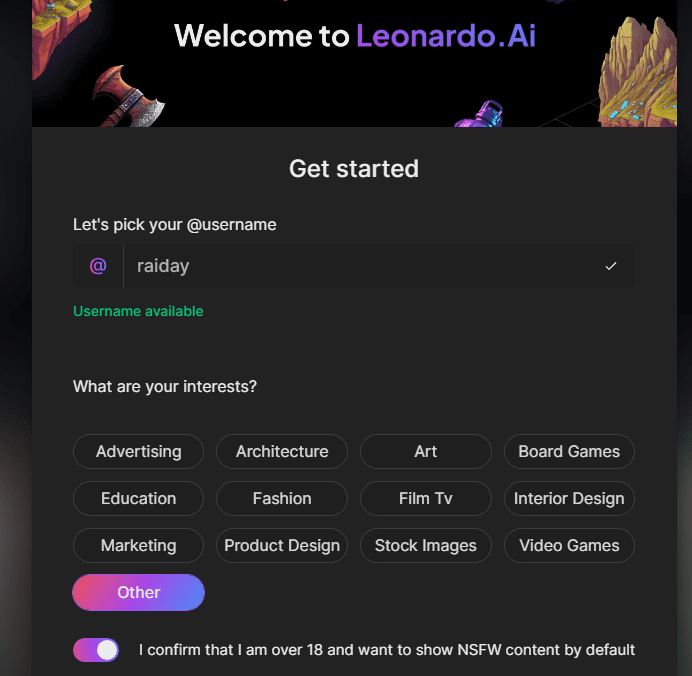 leonardo AI sign up