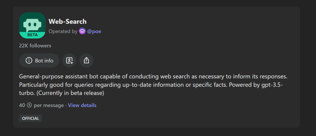 poe.com web search