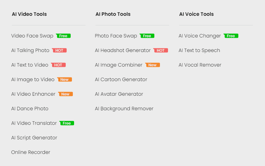 Vidonoz Free AI tools