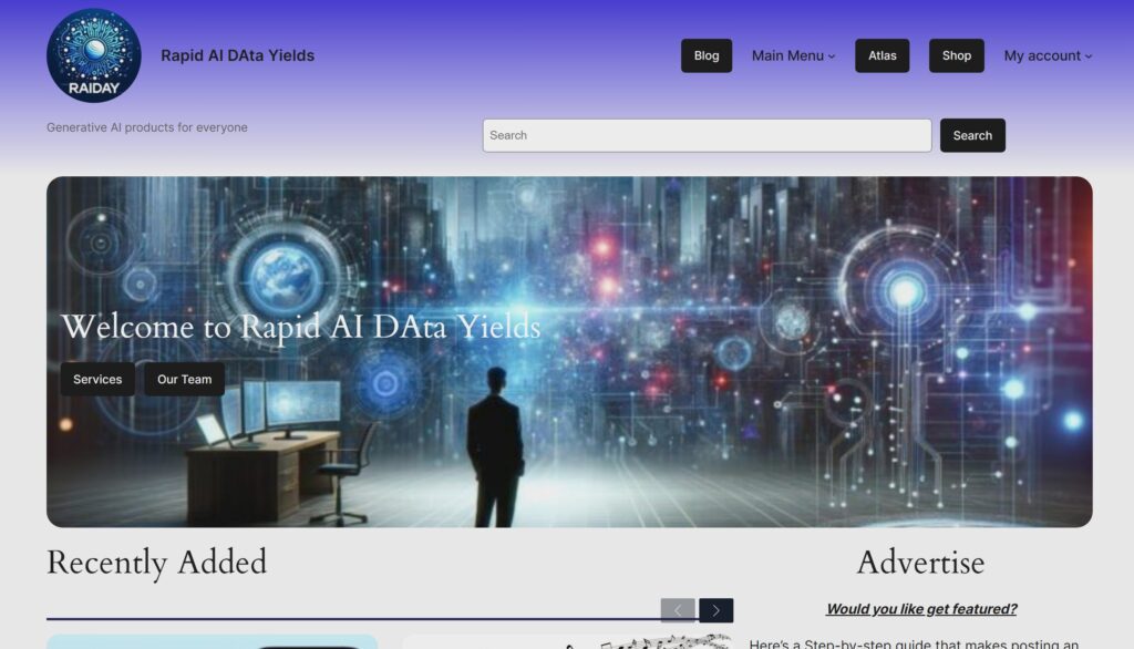 Raiday AI Home page