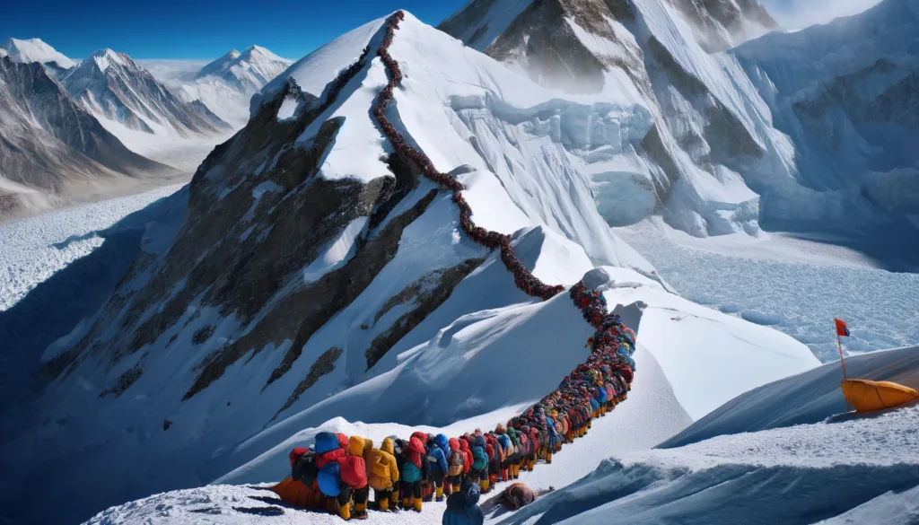 Climbers traffic viral jam on  mount Everest