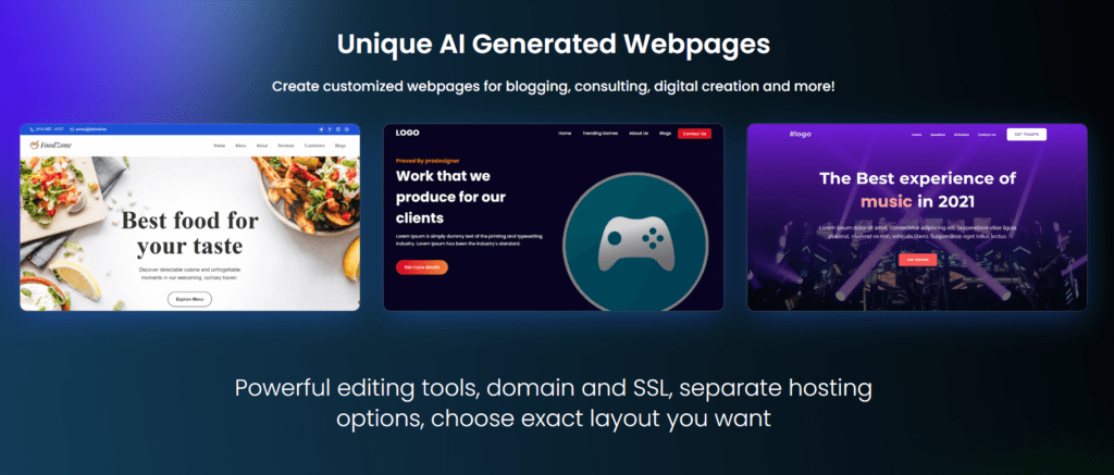 Deckee AI Generated WebPages