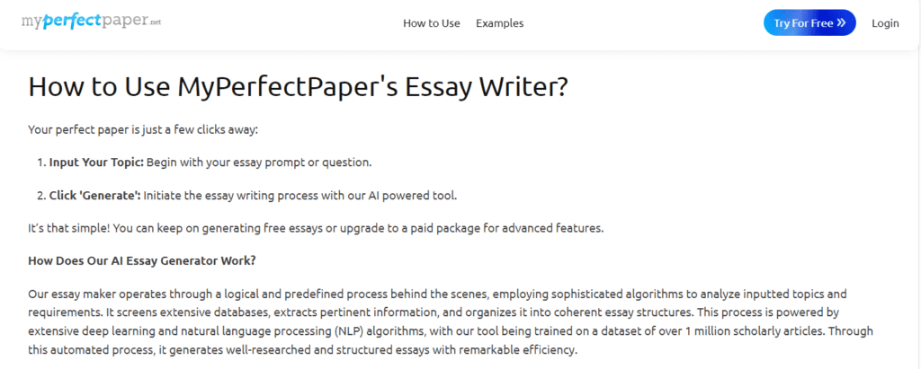 How to use MyPerfectPaper's Essay Writer?