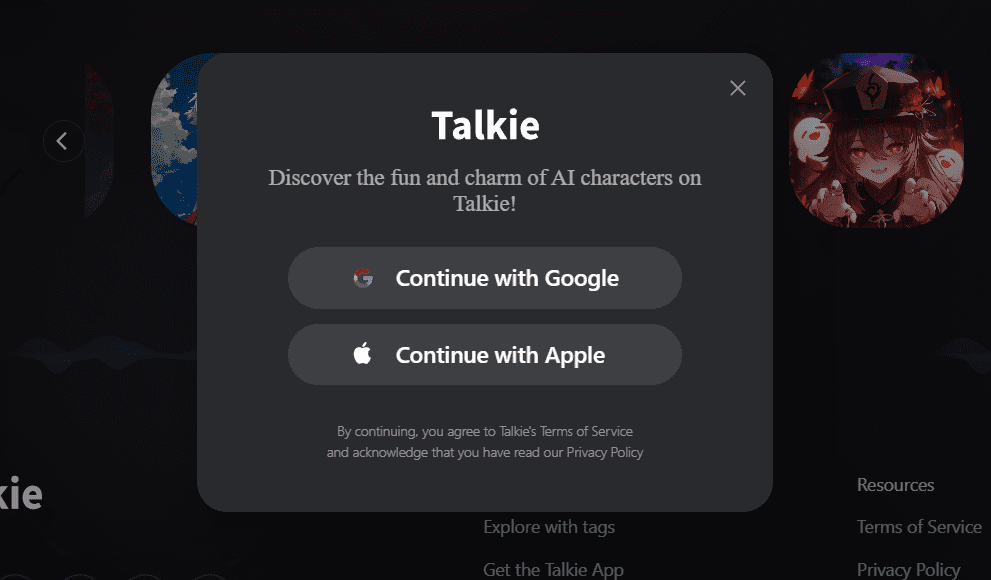 Talkie Login