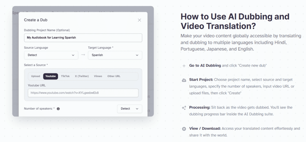 How to use AI Dubbing & Video Translator