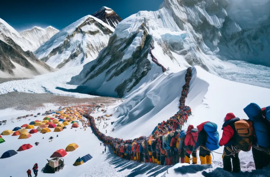 traffic jam mount everest