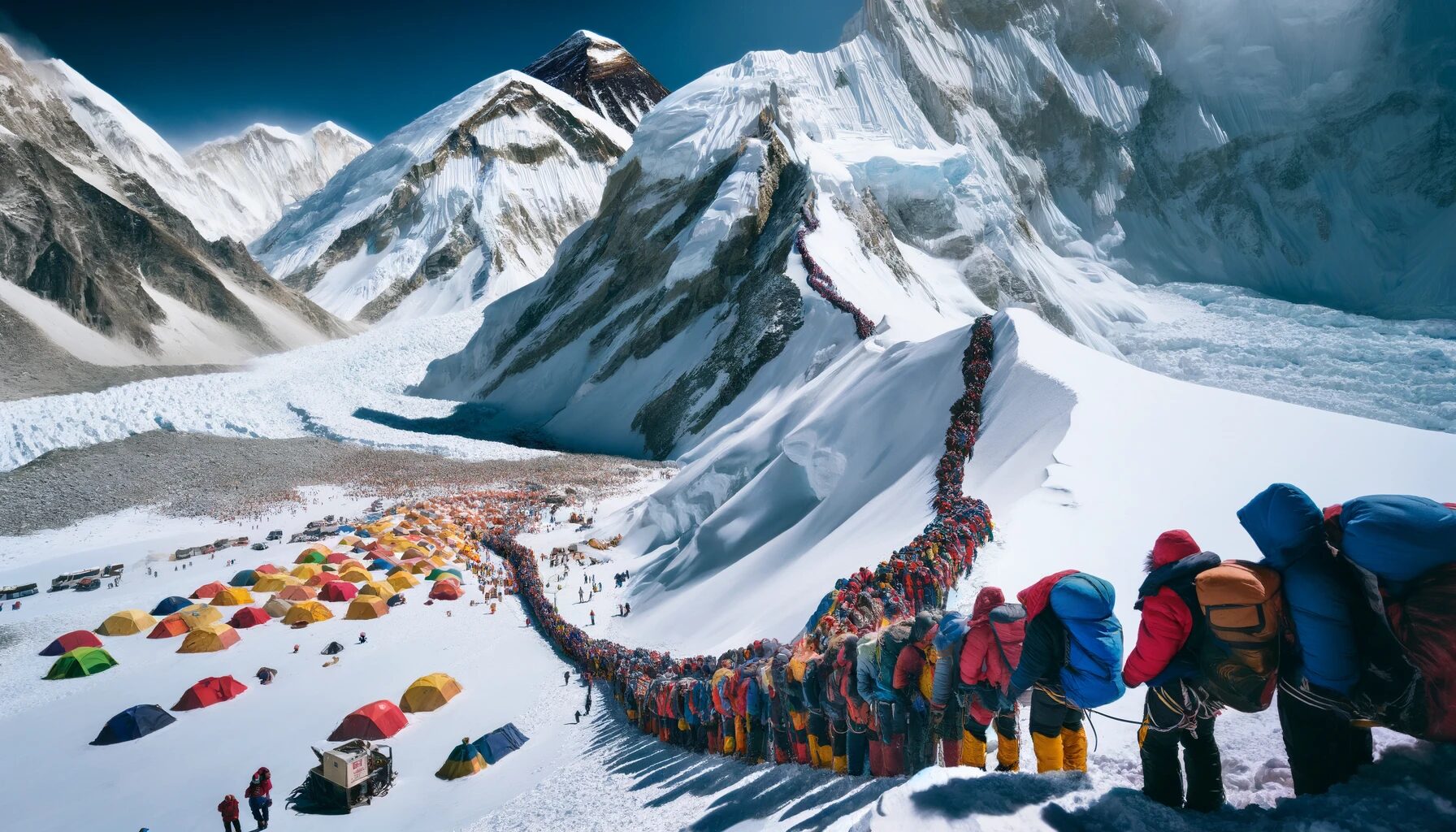 traffic jam mount everest