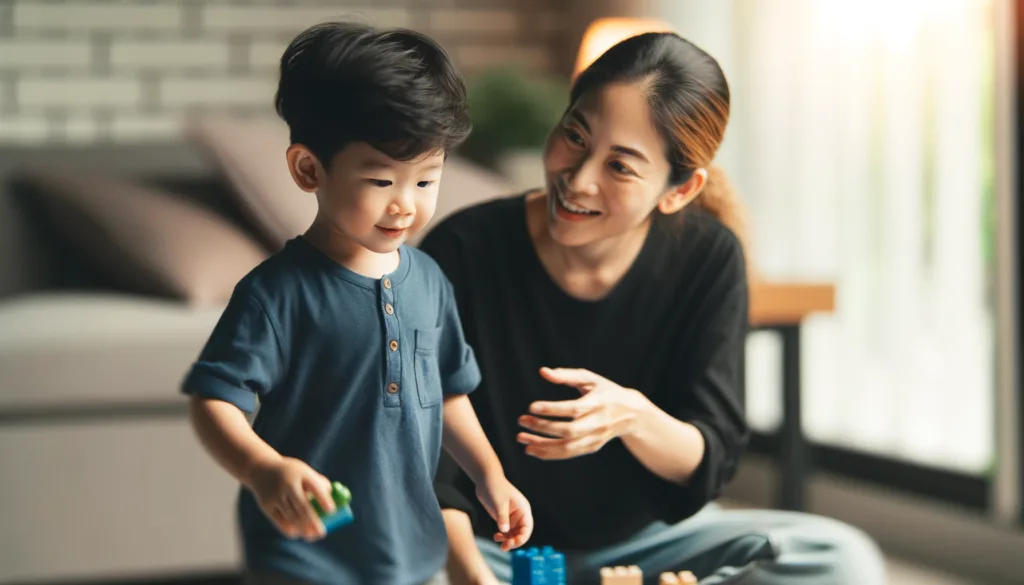 Ibu Anak Baju Biru