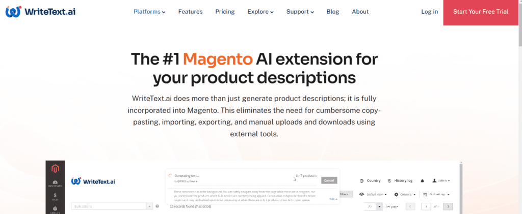 WriteText Magento