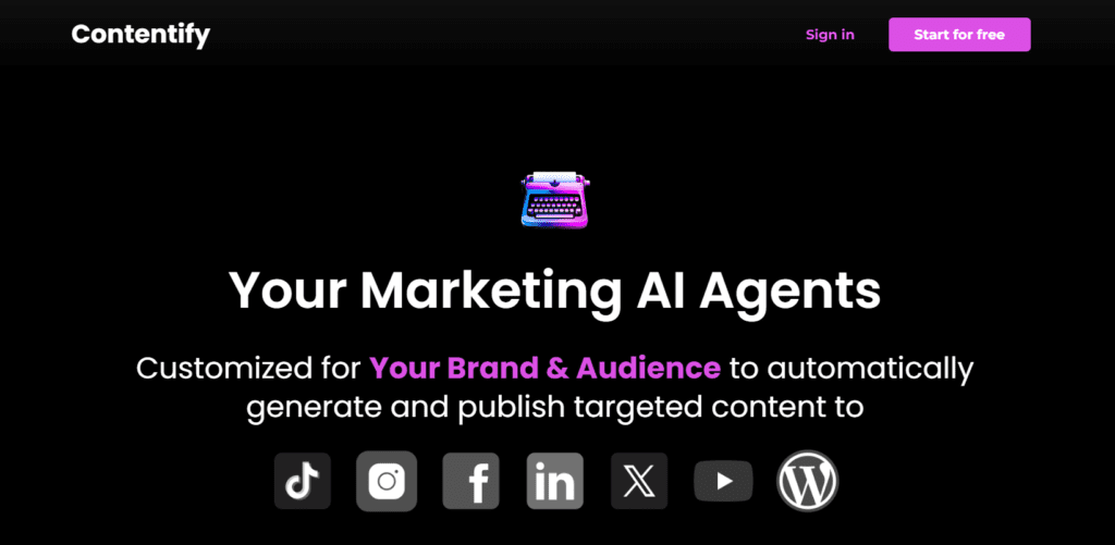 Contentify AI Marketing AI Agents