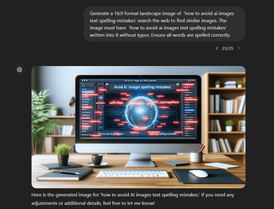 ChatGPT 4o image generation with text spelling