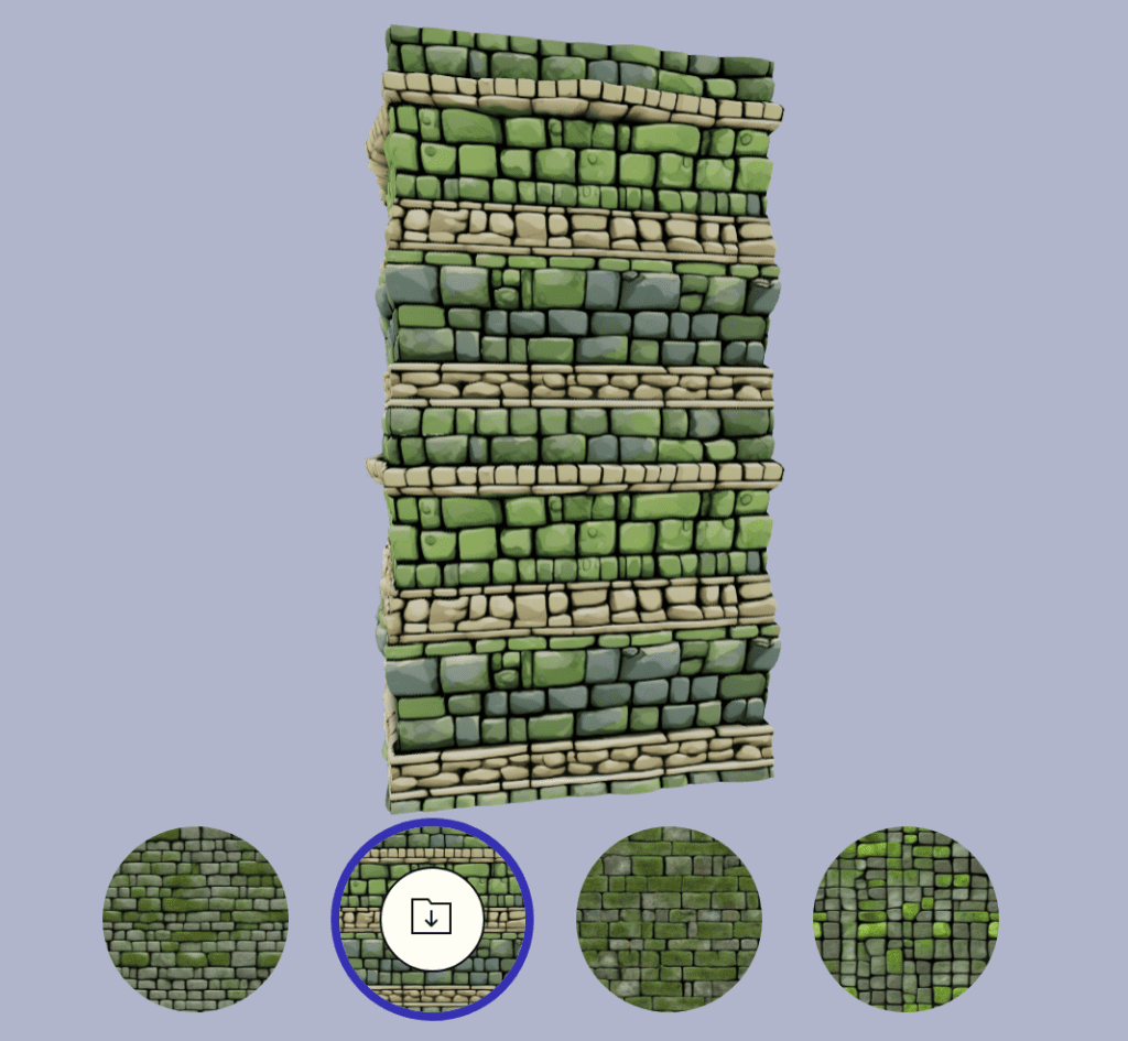 Mossy Runic Bricks, stone, moss 3D AI Generated Texture