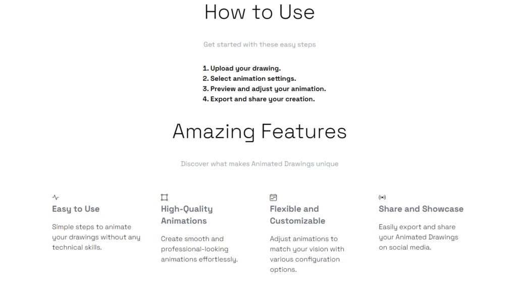 how to use Animated Drawings amazing feaures