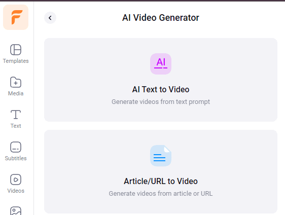 FlexClip AI Video Generator Module