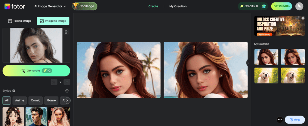 Fotor AI Image Generation