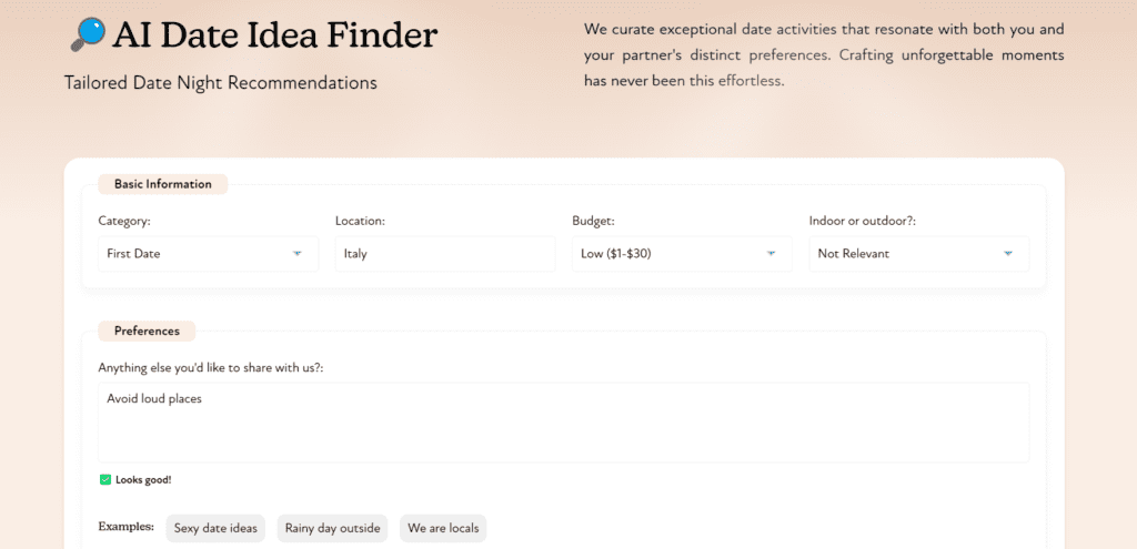 AI Date Idea Finder