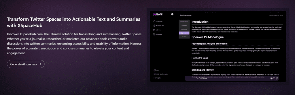 XSpaceHub Summariser