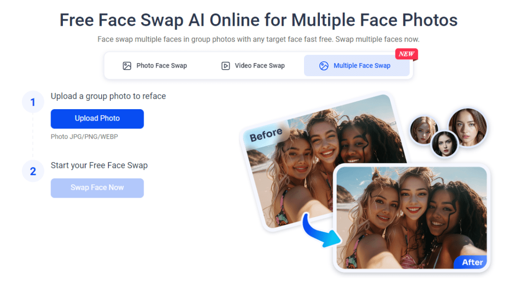 Vidwud Multiple Face Swap Free Online